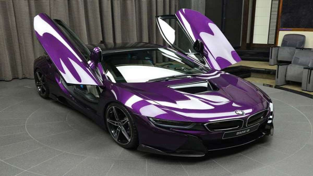 BMW i8 In A Bespoke Twilight Purple Wrap By Abu Dhabi Dealership ...