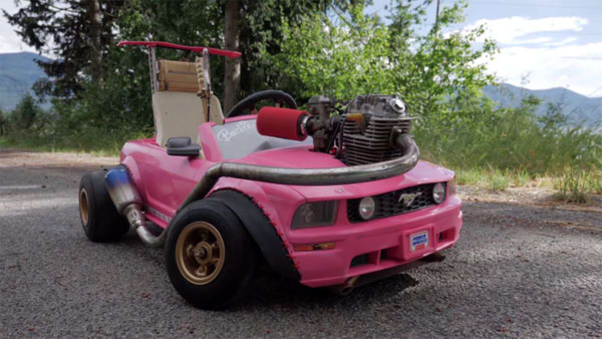 Barbie Mustang With A Turbocharged Dirt Bike Engine Is As Crazy As They