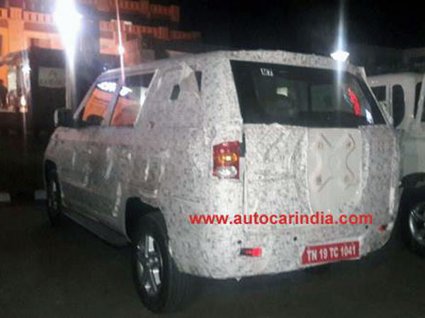Spy Pics: Mahindra TUV 500 (Long Wheelbase TUV) Spotted Testing; Engine Revealed
