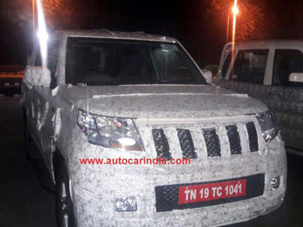 Spy Pics: Mahindra TUV 500 (Long Wheelbase TUV) Spotted Testing; Engine Revealed