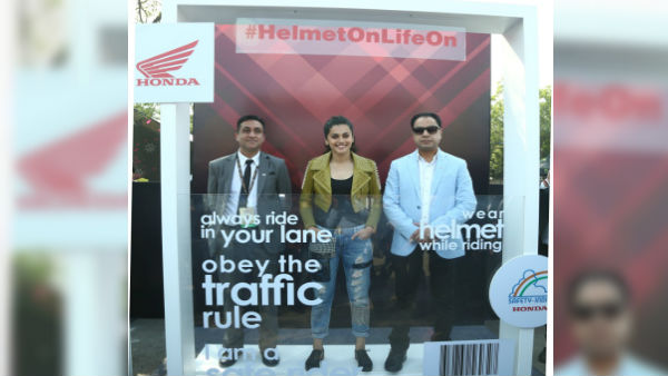 Auto Expo 2018: Taapsee Pannu launches #HelmetOnLifeOn Honda 2Wheelers India’s Road Safety campaign