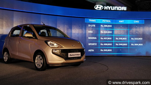 New Hyundai Santro Variants & Price Break-up