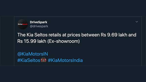 Kia Seltos Twitter Hashtag On Launch Day Is A Hashflag, Not A Hashtag