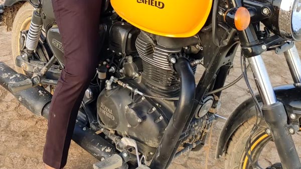 Spy Pics: Royal Enfield Meteor 350 Spied With Yellow Tank, Twin Pod Instrument Cluster, & More