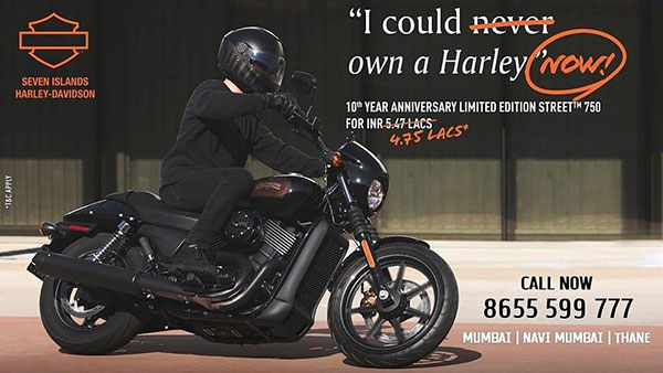 Harley Davidson Street 750 Limited Edition Offer: Rs 72,000 Discount On BS6 Model
