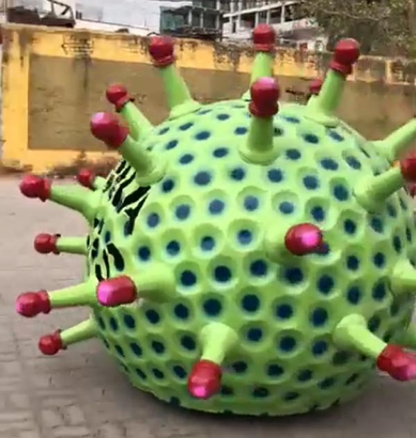 Hyderabad Man Builds Coronavirus Car To Spread Awareness: A Single-Seater Car Designed Like The Coronavirus