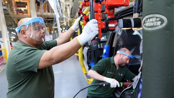 First Range Rover Under Social Distancing Measures Leaves The Production Line