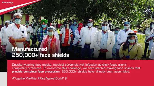 Mahindra Assembles Over 2.5 Lakh Face Shields To Fight Covid-19 Pandemic