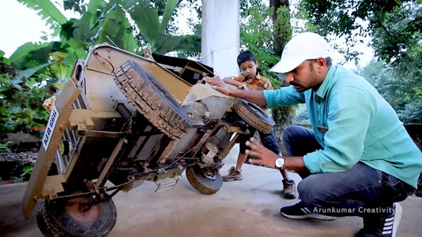 Jeep Willys Miniature Working Model Built In Kerala For A 10-Year Old Boy: Check Out The Video To See How It Works
