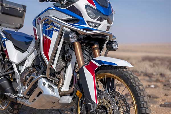 2020 Honda Africa Twin Delivery Incident At Showroom Caught On Video: Bash Plate Breaks Dealership Staircase