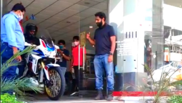 2020 Honda Africa Twin Delivery Incident At Showroom Caught On Video: Bash Plate Breaks Dealership Staircase