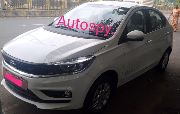 Spy Pics: Tata Tigor EV Facelift Production Ready Model Spotted Testing