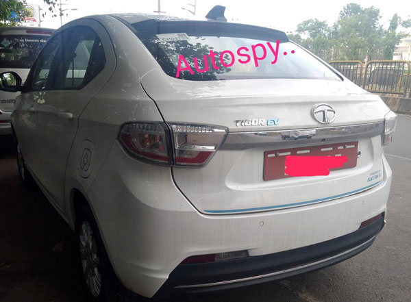 Spy Pics: Tata Tigor EV Facelift Production Ready Model Spotted Testing