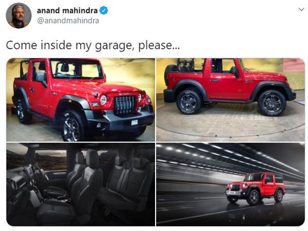Anand Mahindra Wants New 2020 Thar Added To His Garage: Details