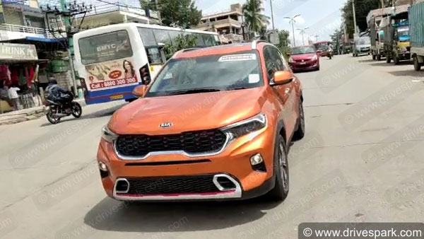 Spy Pics: Kia Sonet Mid-Spec Variant SUV Spotted Ahead Of Launch