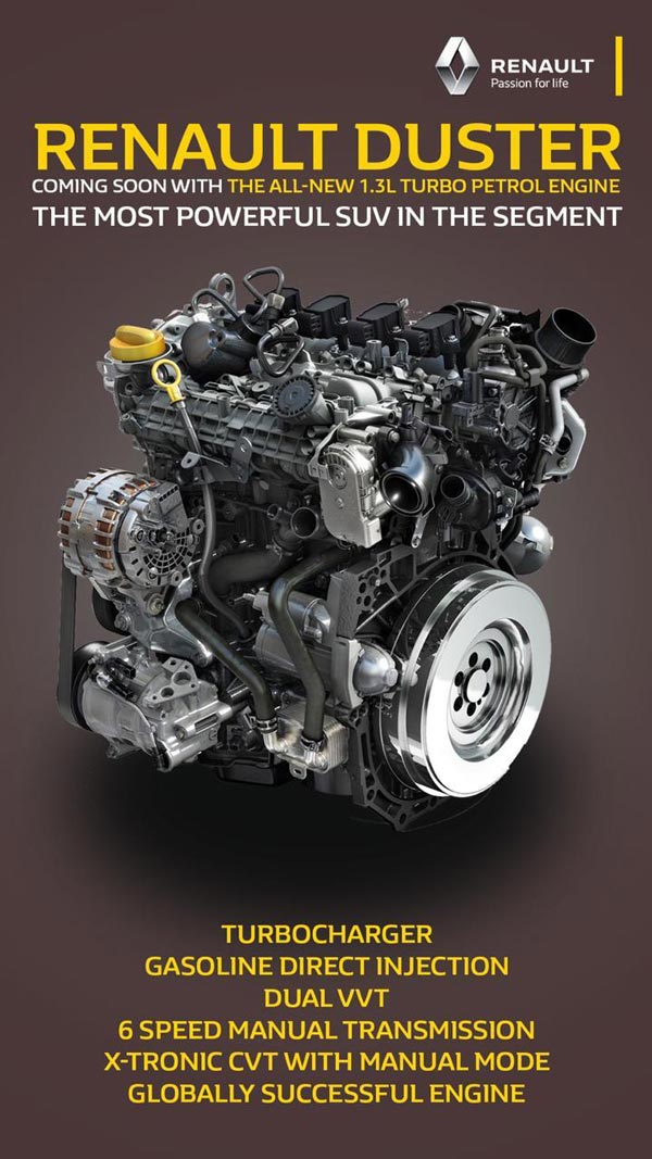Renault Duster Turbo-Petrol Engine Teased Ahead Of Launch: Specs, Features & Other Details