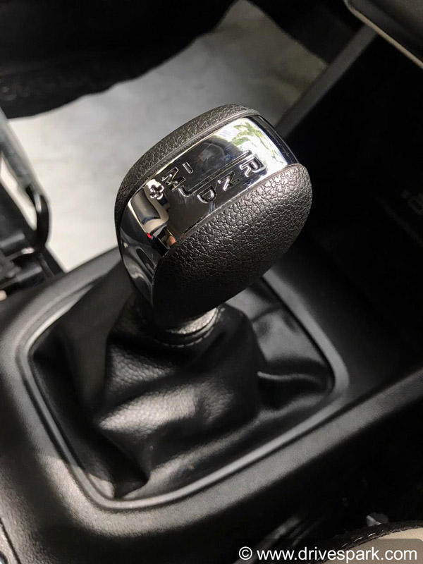 the Triber AMT gets a traditional gear lever that gives the driver the option of manual shifting.
