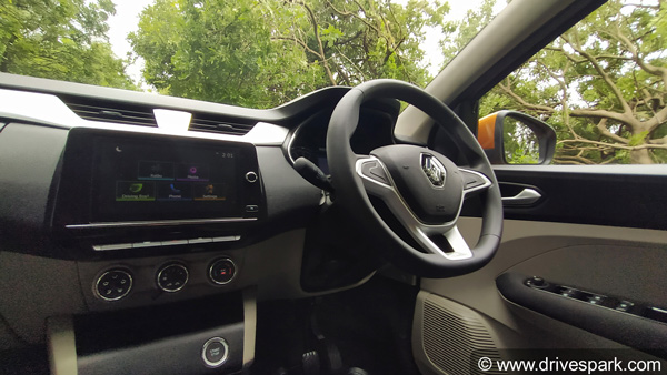 the Triber AMT gets a traditional gear lever that gives the driver the option of manual shifting.