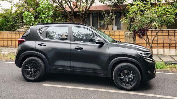 Kia Sonet Modified In Bangalore: Custom Black Wrapped SUV With Black Grille, 16-Inch Black GTR Pro Alloys & Other Changes Made