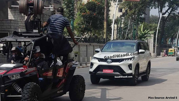 Spy Pics: Toyota Fortuner Legender Spied During TVC Shoot In Bangalore Ahead Of Launch