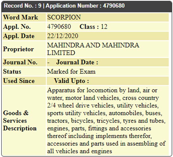 Mahindra ScorpioN Name Registered In India: New Variant, Expected Specs & Other Details
