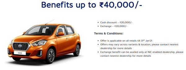 Datsun Cars Discounts & New Year Offers Announced For January 2021: Benefits On GO+, GO & Redi-GO