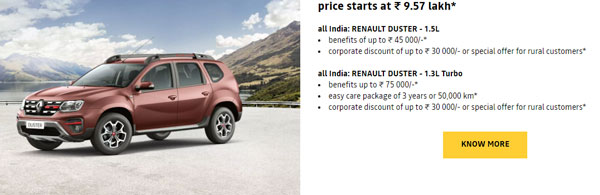 Renault Car Discounts For March 2021: Benefits & Offers Worth Upto Rs 75,000 Available On Duster, Triber & Kwid Models