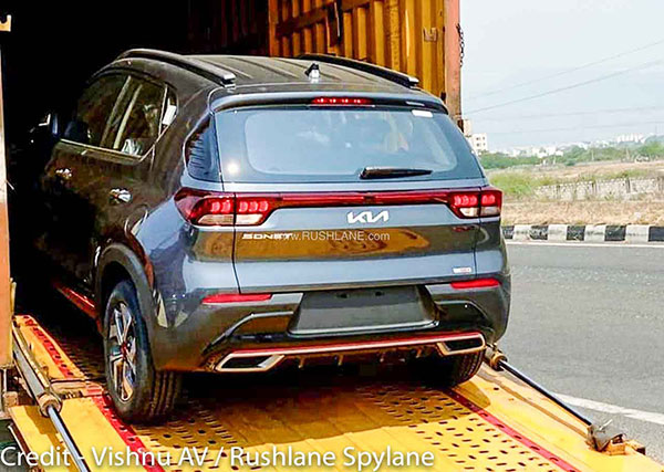 New Kia Sonet With Updated Logo Arrives At Dealerships Ahead Of India Launch: Pics & Details