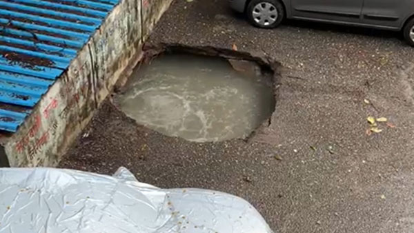 Car Falls Into Sinkhole At Mumbai Parking Lot — Shocking Visuals Surface; Hyundai Venue Sinks