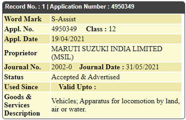 Maruti Suzuki S-Assist Name Trademarked In India: New Automatic Gearbox, Clutchless Manual Transmission & Other Details
