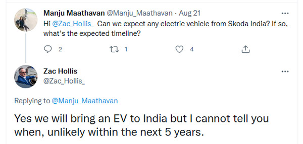 Skoda EV Coming To India Confirms Zac Hollins: Here Is Everything You Need To Know