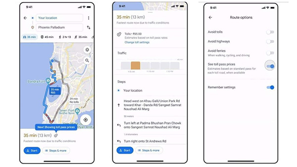 Google Maps Now Shows Toll Estimates