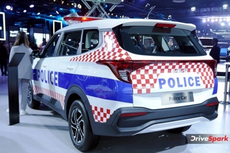 Kia Carens Police Car Photos - Auto Expo 2023 Images